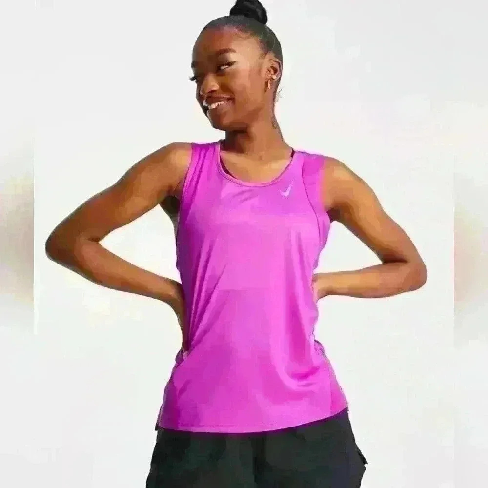 Nike Running Dri-FIT Run Division Race Day tank top in purple Size S